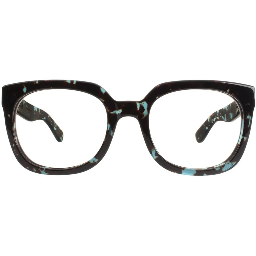 Vint & York “Ritzy” Eyeglass Frames Dark Brown Tortoise & Turquoise Blue